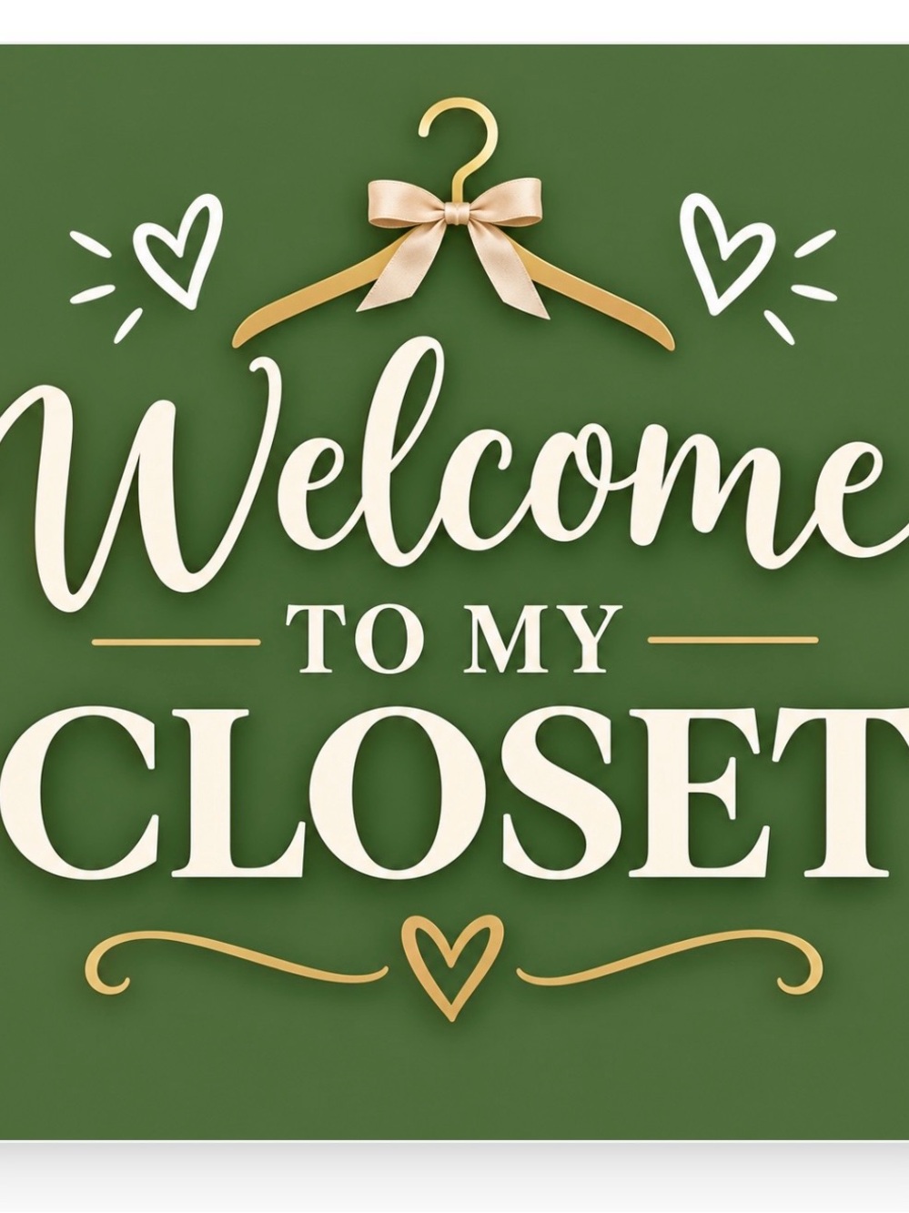 Gucci Green and Gold "Welcome to My Closet" Wall Art